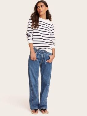 Women's Mid-Rise Drawstring Baggy Jeans - Parke x Target Medium Wash 14
